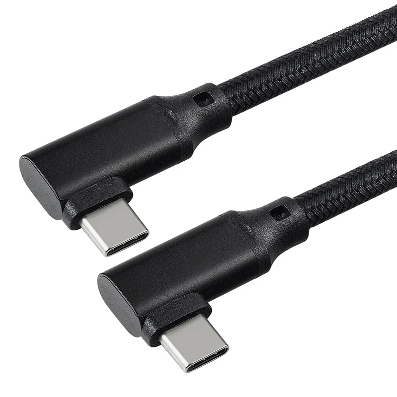 100W Power Delivery USB-C to USB-C Cable Right Angle for data and charger