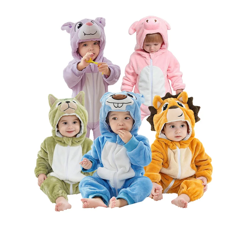 Baby Crawl Clothing Wholesale Children Flannel Animal Shape Baby Plus Size Crawl Clothing