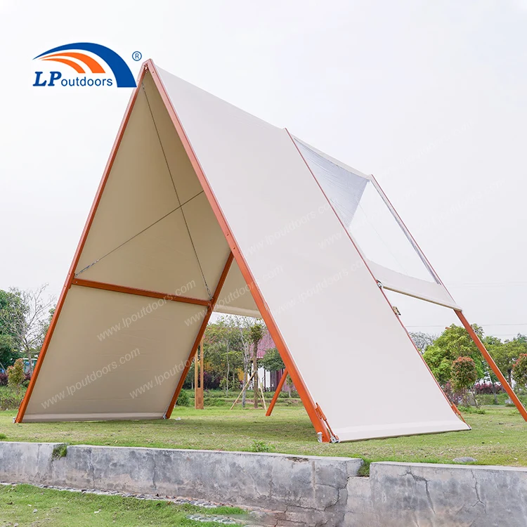 Triangular Outdoor Luxury Aluminum Frame PVC Camping Cover Glamping Tent