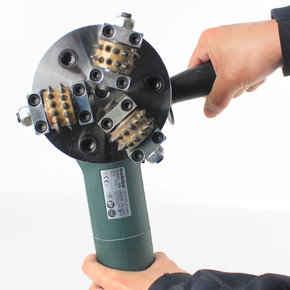 Raizi 5 inch/125 mm Bush Hammer Wheel Coating Removal for Stone Concrete Terrazzo Litchi Surface Epoxy Coating Hammer Plate