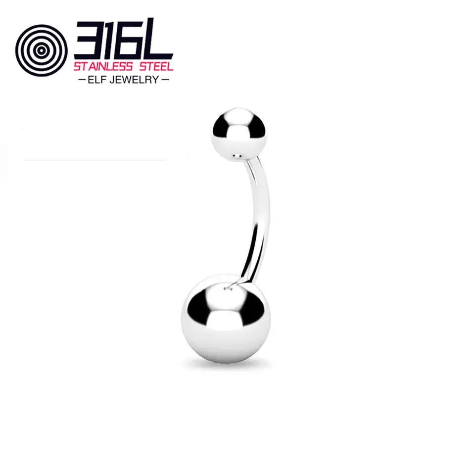 Best Selling Belly Ring 316L Stainless Steel Internally Threaded Piercing Jewelry Girls With Piercings Navel Nutton Ring