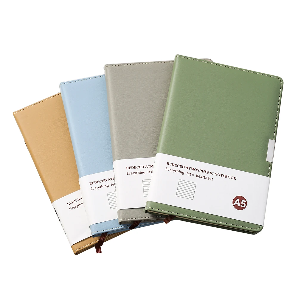 Creative Note Books Custom Logo Waterproof Notepad Cover Colorful Customizable A5 Size Pu Leather Hardback Notebook Gold Foil