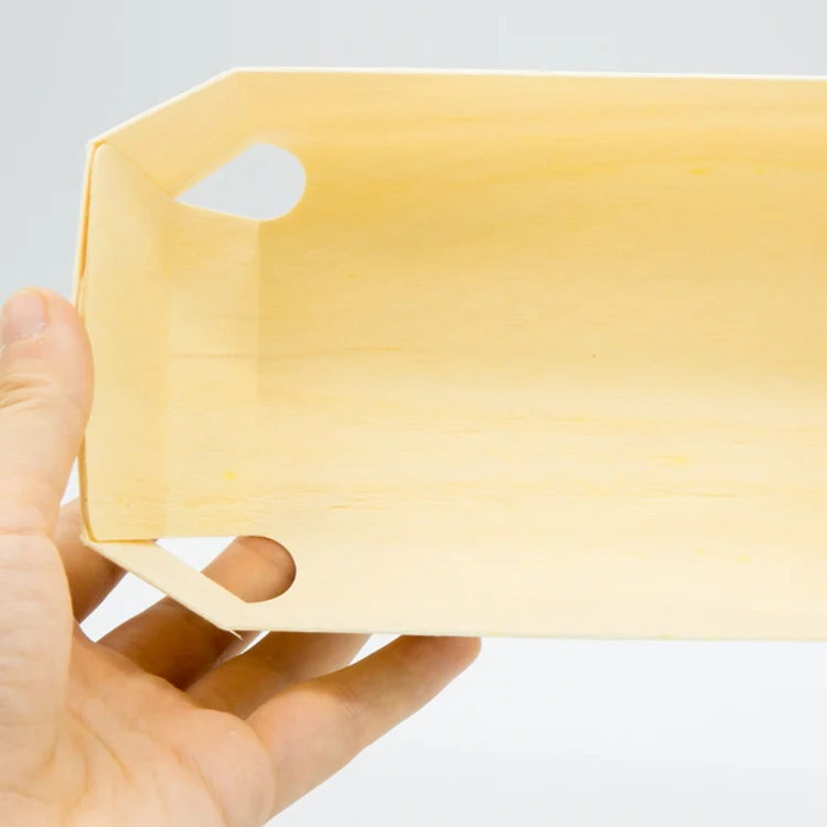 Chinese Hot Sale Decorative Customized Disposable Small Pine Wooden Serving Desserts Cake Food Boats Bowl for Sushi