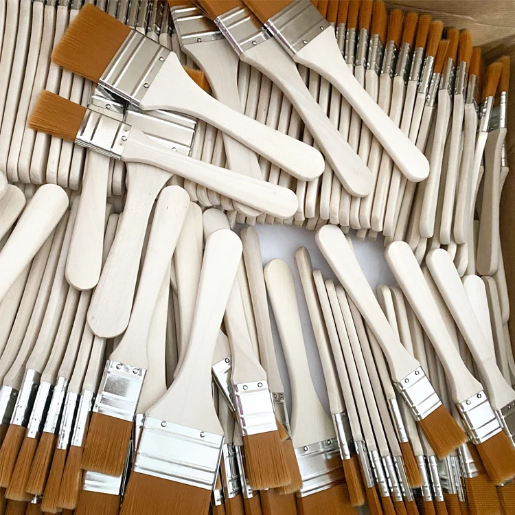 Professional nylon chip brush set large flat brush for wall canvas paint 3 inch chip brush