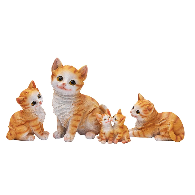 garden statues kitten ornaments poly resin cat collectable figurines