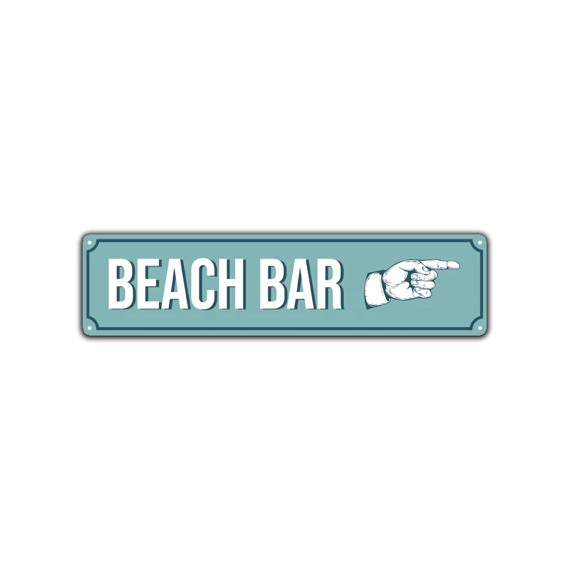 BEACH Metal Sign Custom Street sign  SHOP BEACH SUM TIKI BAR Tin sign Wall Decor Restaurant Club SURF SHACK House