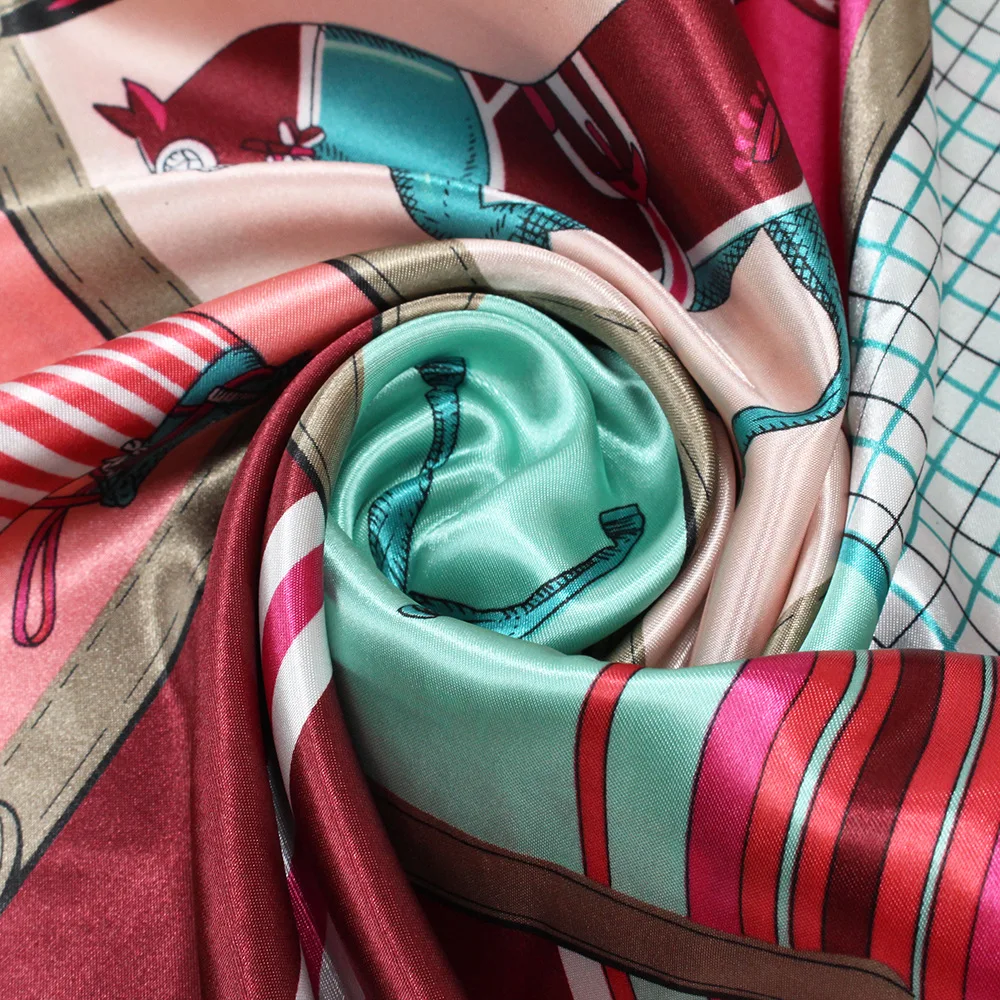 2020 90*90cm high quality Satin hijab big size shawls for muslim lady scarves hairscarf