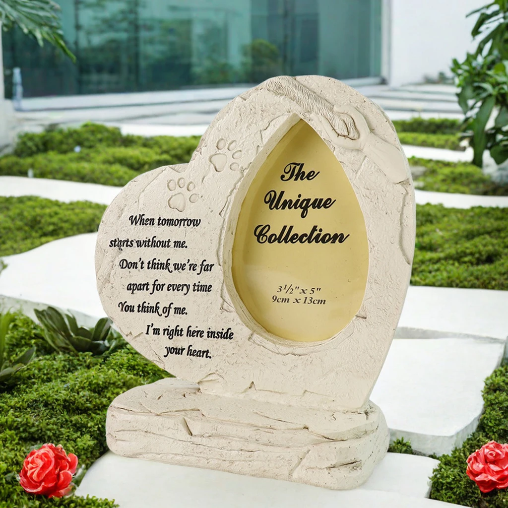 creative Resin crafts Tombstone  love photo frame Sculpture outdoor garden decor ornaments