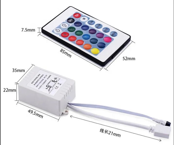 
24 key RGB Led Controller Infrared Controller DC12-24V LED Light Strip Controller 