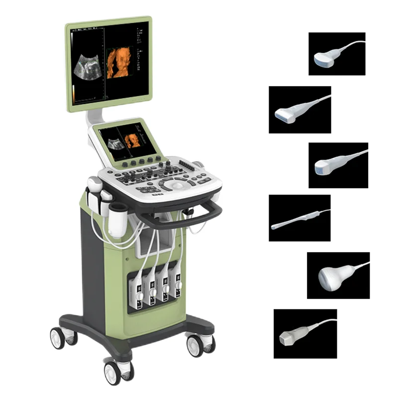 Trolley 4D Cardiac Probe Color Doppler Ultrasound Machine Medsinglong