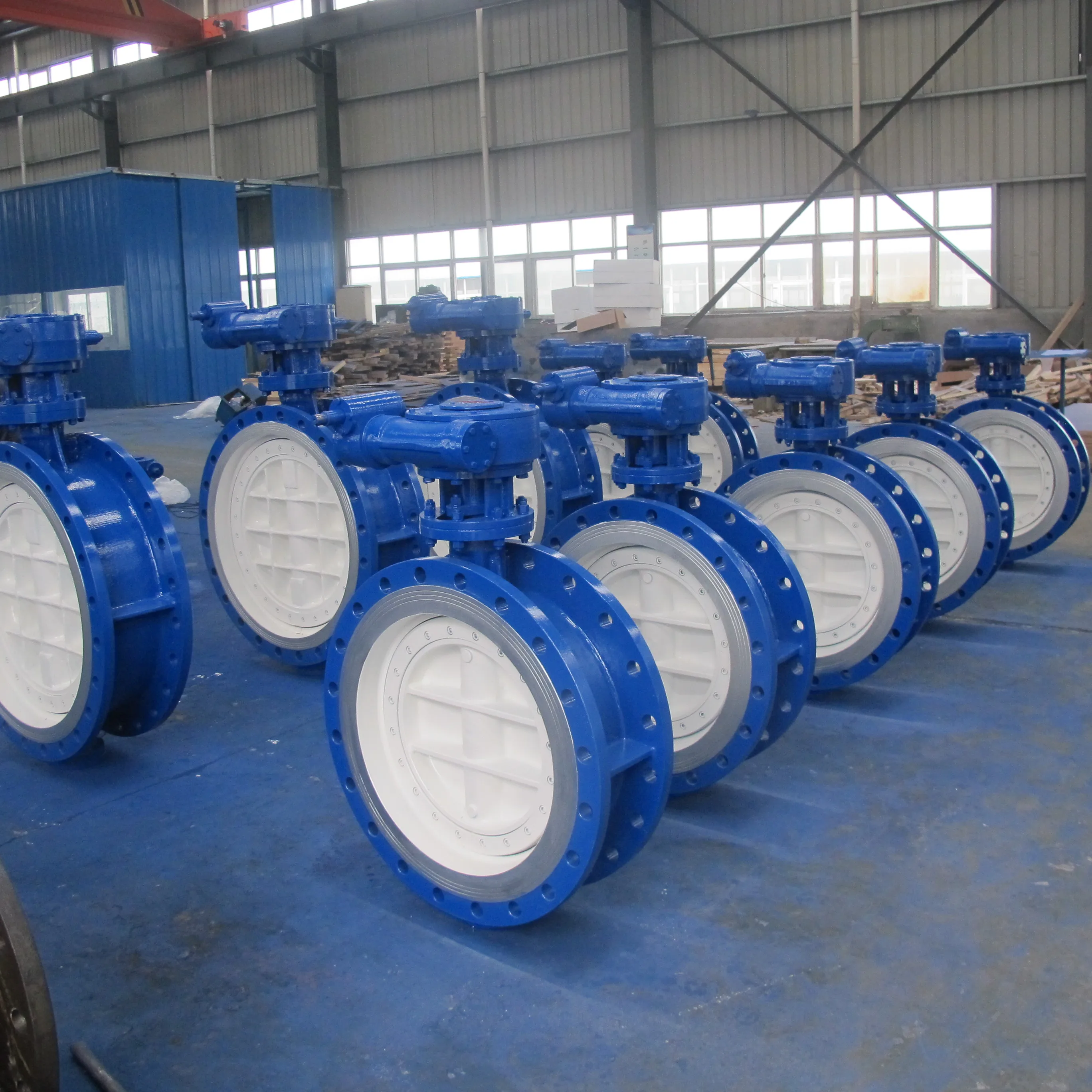 Double Flange Triple Eccentric Worm Gear Butterfly Valve