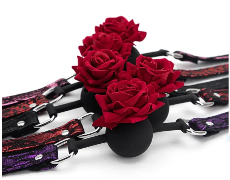 Adult Sex Products SM Bondage Bondage Rose Mouth Plug Collar BDSM Slave Binding Sex Toys
