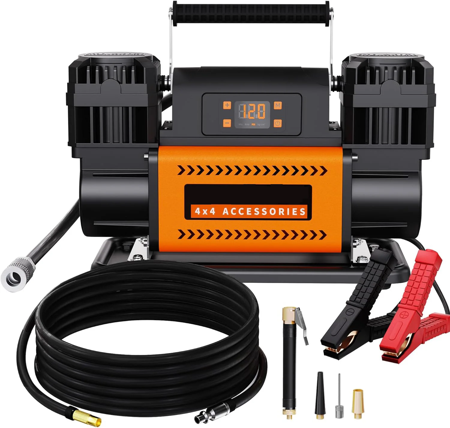 300L 12V Air Compressor w/LCD Control Panel to Preset Target Pressure, 150PSI 12.35CFM Air Pump Inflator