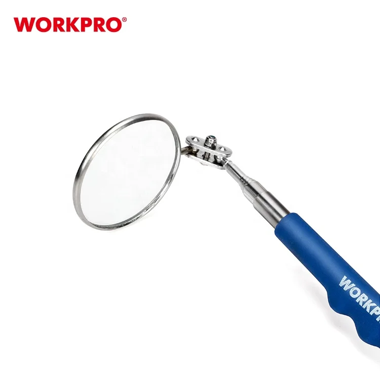WORKPRO Telescoping Flexible Inspection Mirror Circular Telescopic Inspection Lens Fault Check Telescopic Mirror