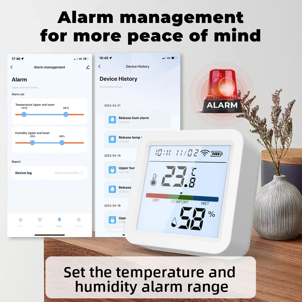 WALE Zigbee 3.0 Temperature Humidity Sensor Tuya Smart APP remotely monitor Indoor thermometer Support Alexa Google Home