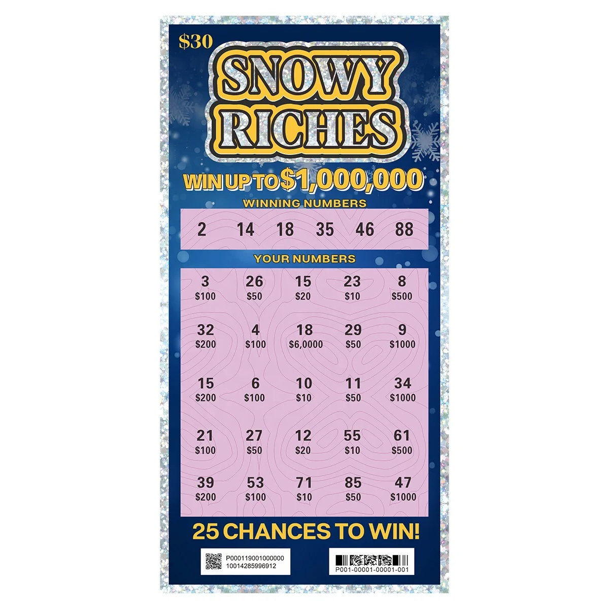 Design Unique Double-Sided Printing Variable Data Patterns Finish Type Lottery Printing for Lottery Draws