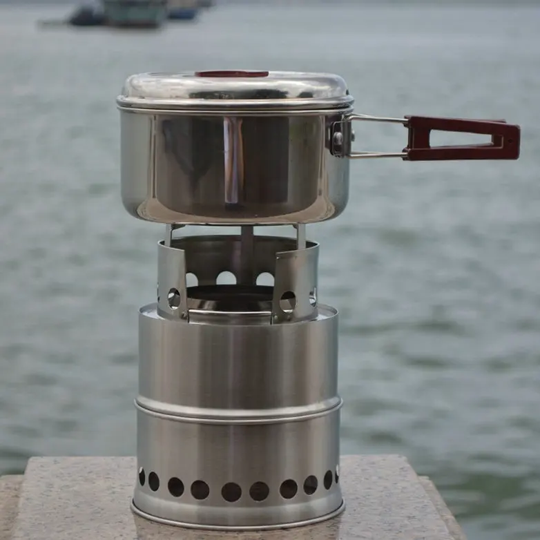 Портативная горелка из нержавеющей стали с гранулами спиртовая для пешего туризма и пикника