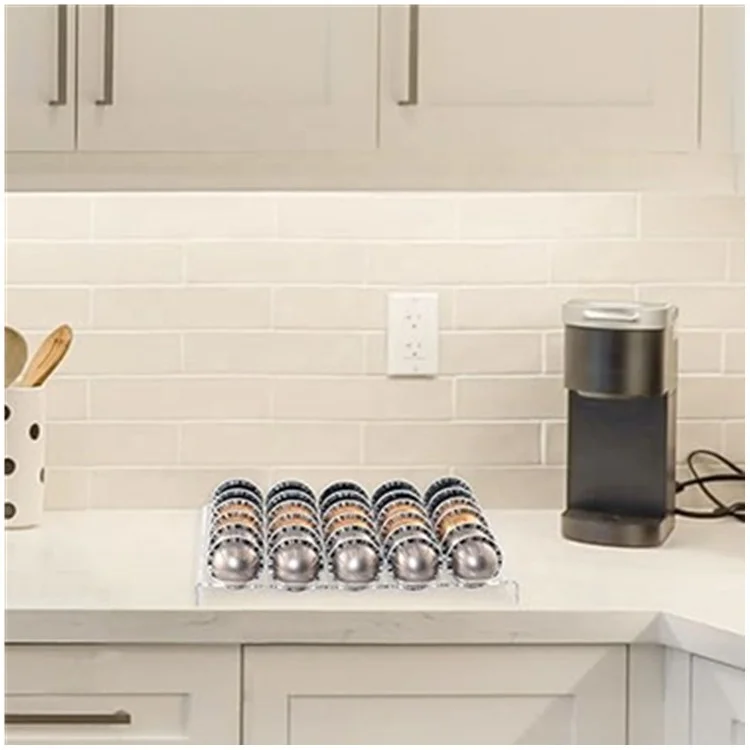Coffee Capsule Storage Tray, Drawer Insert Organizer Holds 30 Pods Compatible with Vertuo Vertuoline Capsules Drawer of Kitchen