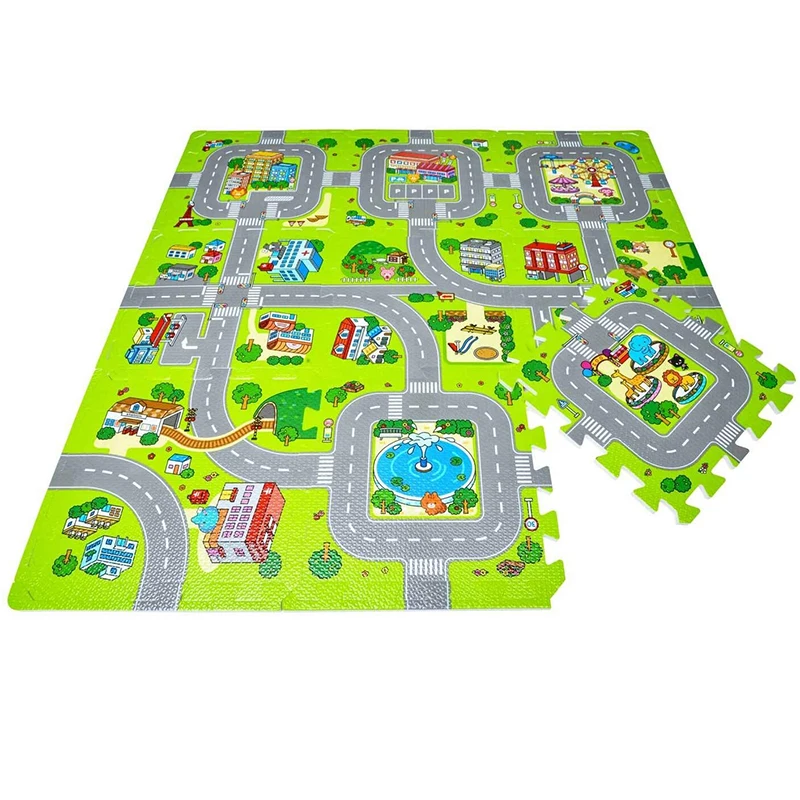 ITERLOCKING EVA PLAYMATS CITY ROAD EDUCATIONAL FOAM PLAY MATS
