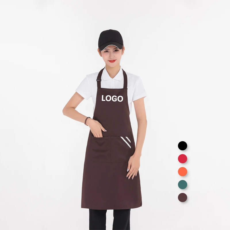 Korean Style Cotton Polyester Custom OEM Logo Wholesale Recycled Restaurant Kitchen Cooking Aprons
