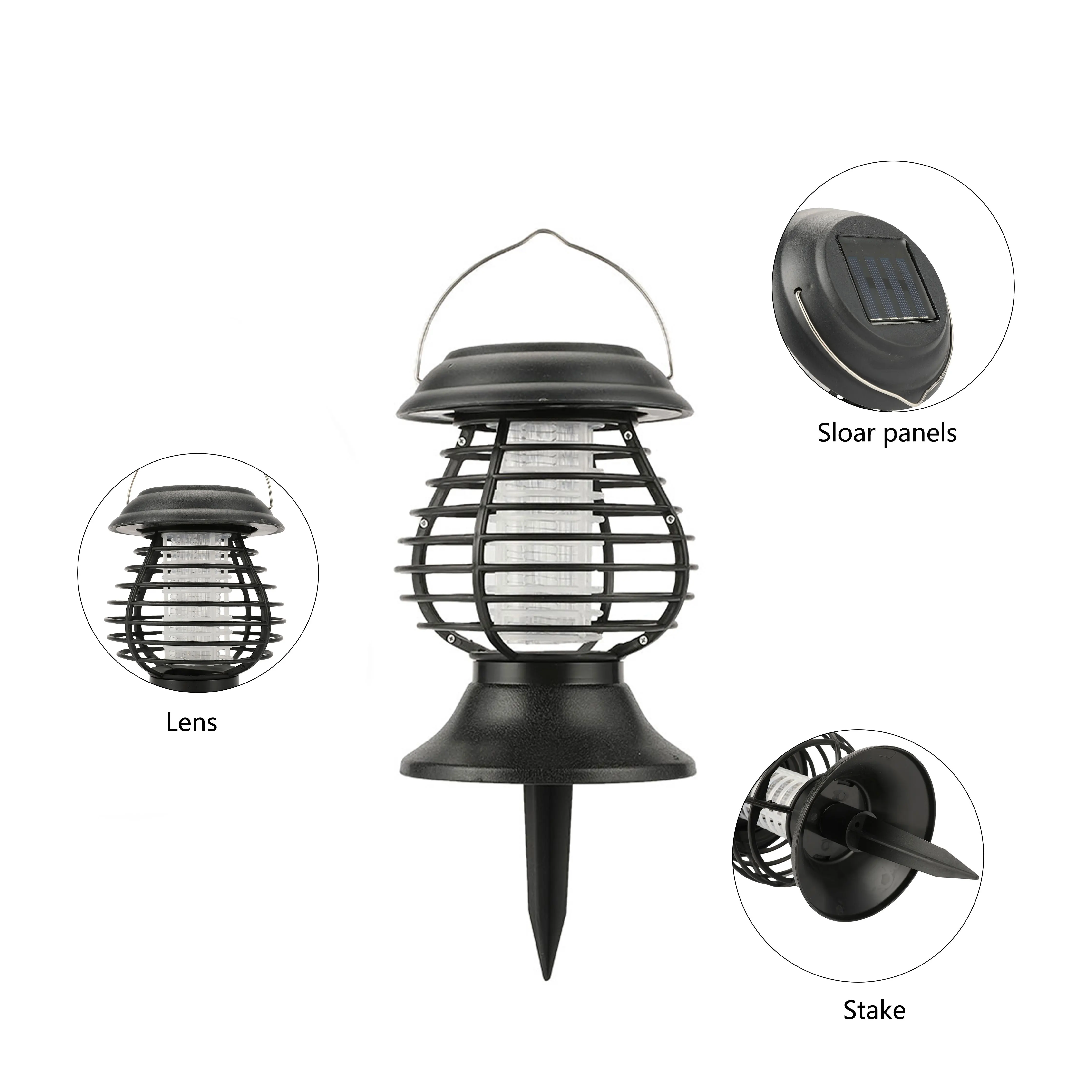  2021 Best Pest Control Lamp Portable Bug Zapper Waterproof solar power UV mosquito killer