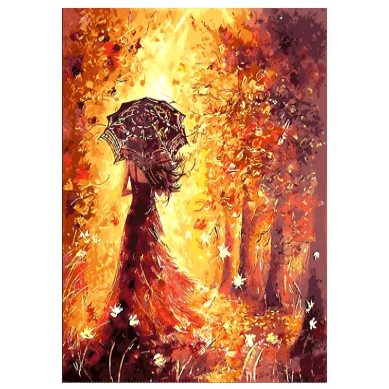 
Oil Painting Art Living Room Decoration Painting Woods Girl Mural Diamond Painting 