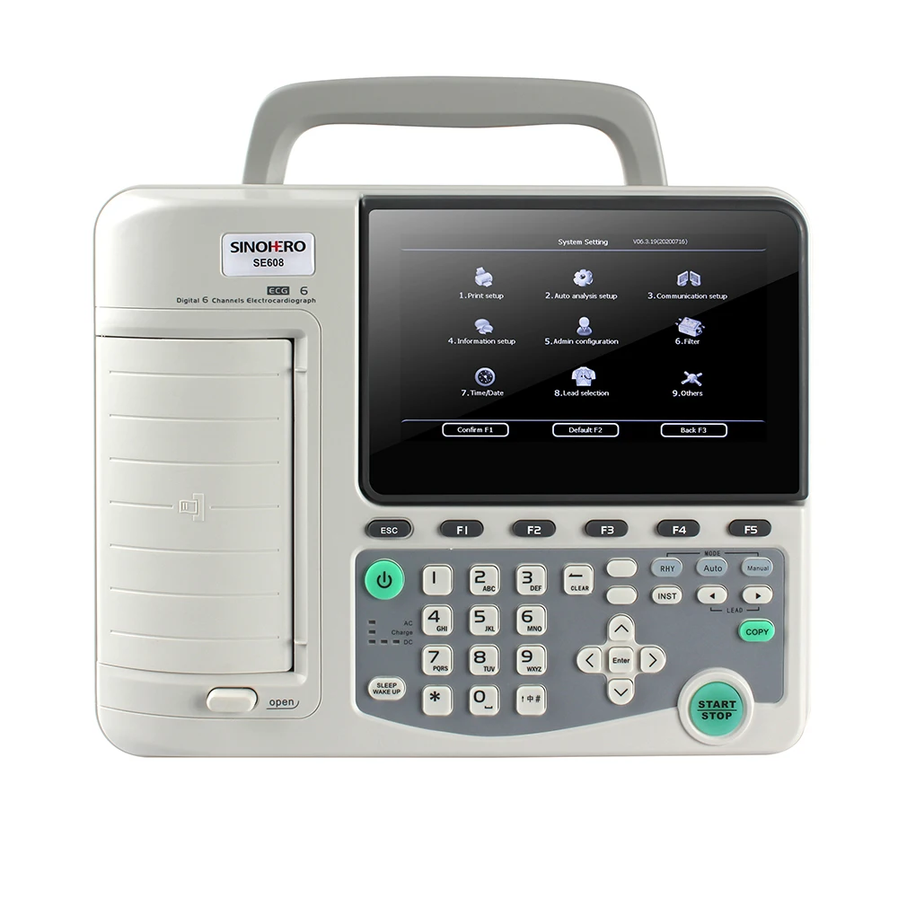 SINOHERO SE608 CE portable ecg machine Manufacturers 6 channel 12 lead electrocardiograph ekg machine
