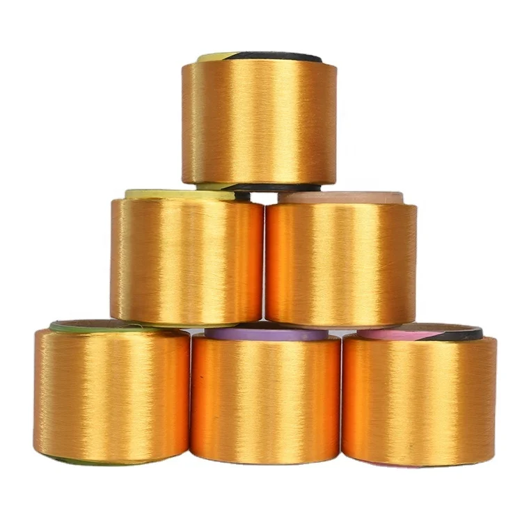 Высококачественная окрашенная пряжа искусственный шелк акриловый нейлон 150/48 полиэфирная 100%