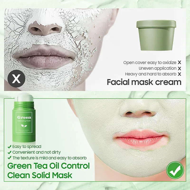 2024 Good Products Moisturizing Vitamin C Vegan Green Tea Facial Clay Shrink Pores Mask Skin Stick Functional Facial Mask