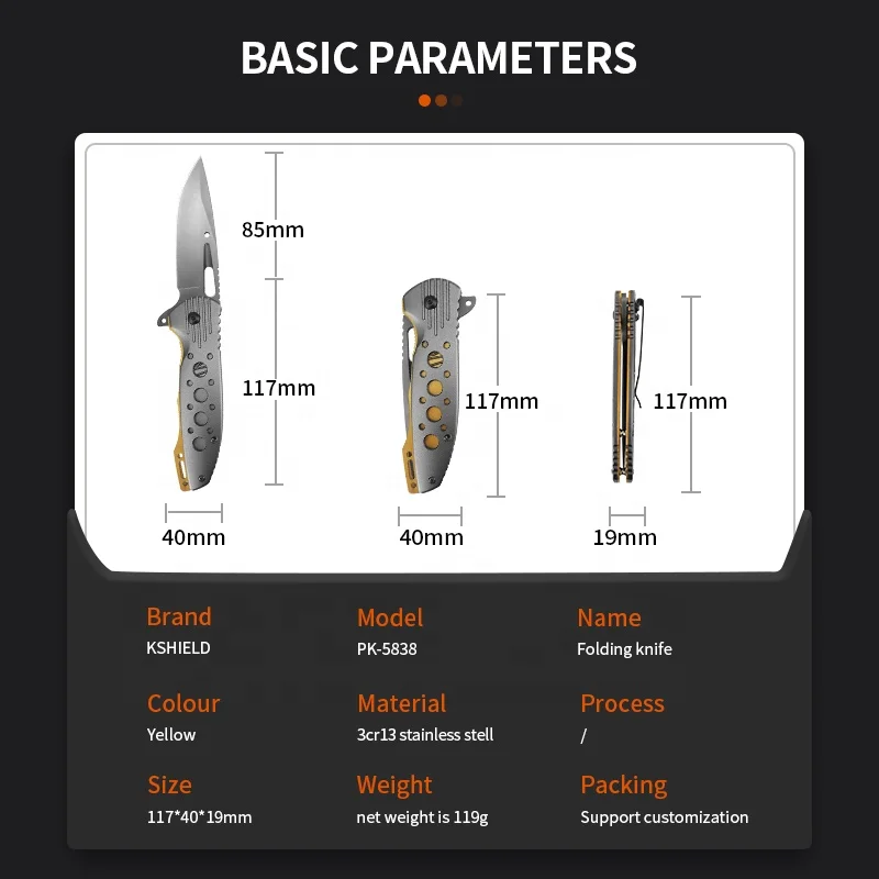 
New Portable Pocket Knife Fine Handle Stainless Steel Fine Blanking Tactical Folding Pocket Camping Knife 