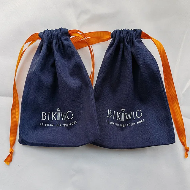 Wholesale Custom Cotton Dustbag For Handbag Printed Shoes Shopping Cotton Dust Drawstring Bags With Ribbons