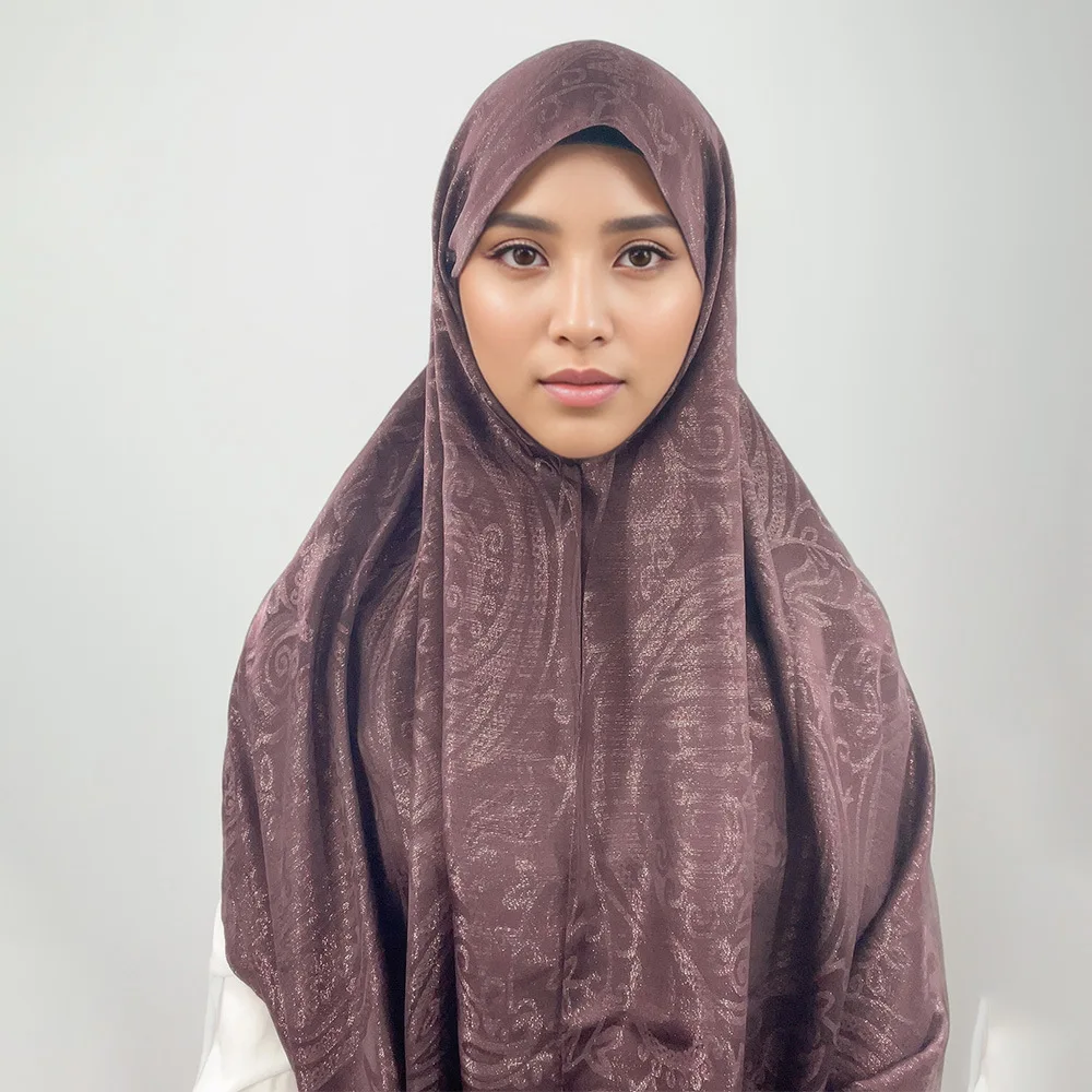 New Arrival Fashion Malaysia Women Golden Linen Plain Hijab Scarf Muslim Glitter Shimmer Silk Shawl Ethnic Woman Shimmery Scarfs