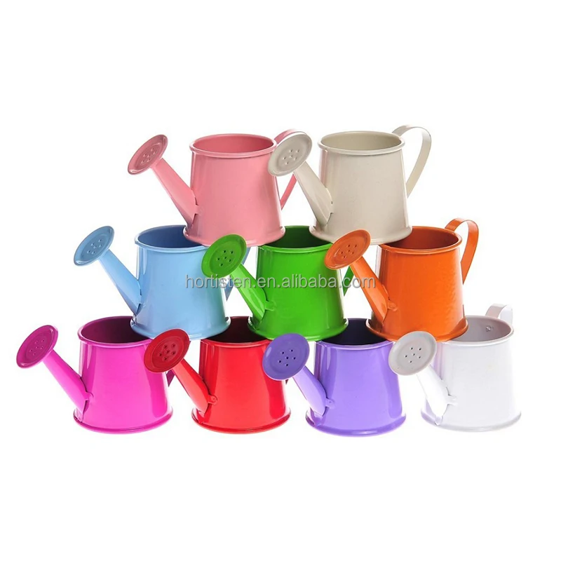 Garden metal watering can small cute tin galvanized flower pot planter for decoration