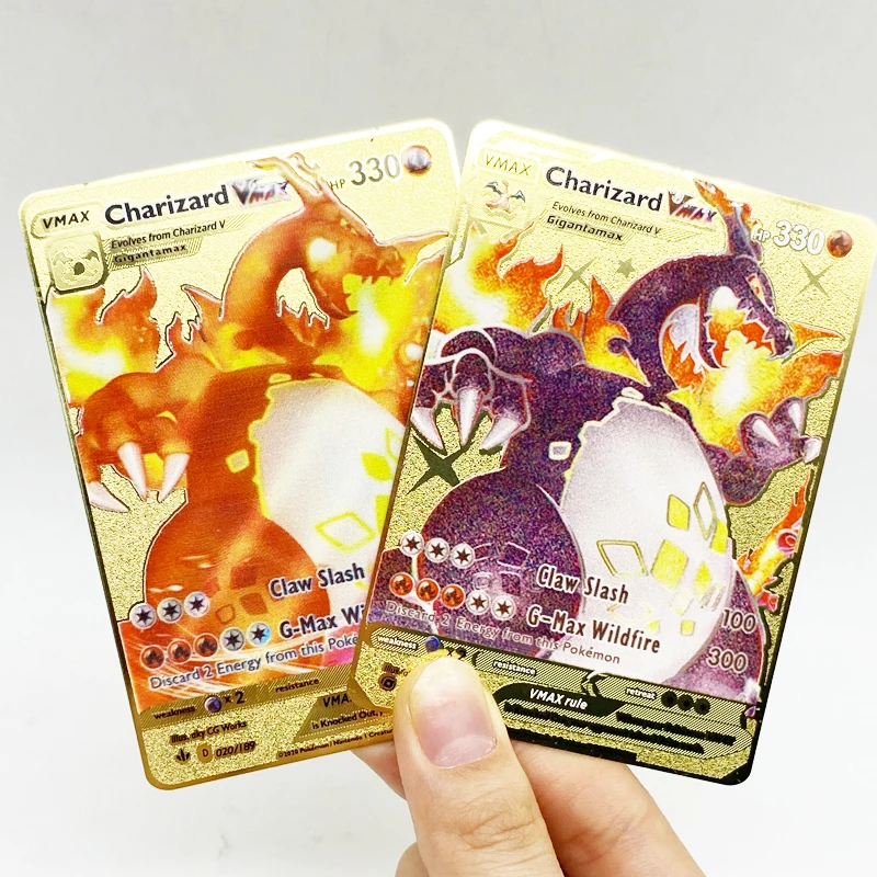 Быстрая доставка Покемон TCG игральная карточка Золотой Металл 1-е издание карточная