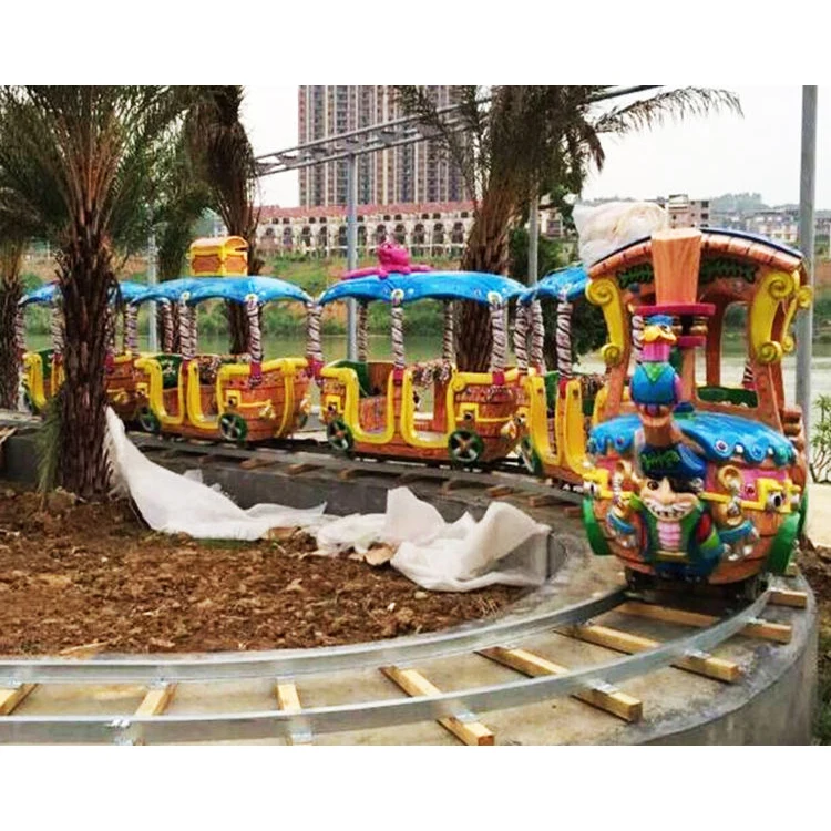 Kids amusement park rides adult train set electric on track