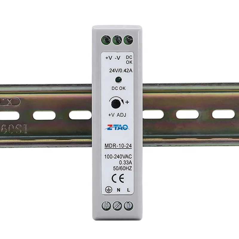 MDR-10-24 Power Supply 24V Din Rail Plastic Case MDR-10-24 10W Switching power Supply dc switching power adapters with led 24vdc