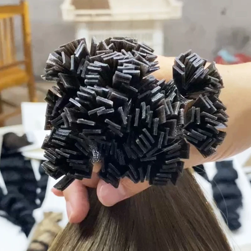 100% Virgin Russian Remy Full Length Human Hair 0.5g 0.8g 0.9g 1g Stick Tip Keratin Pre bond I Tip Hair Extensions Wholesale