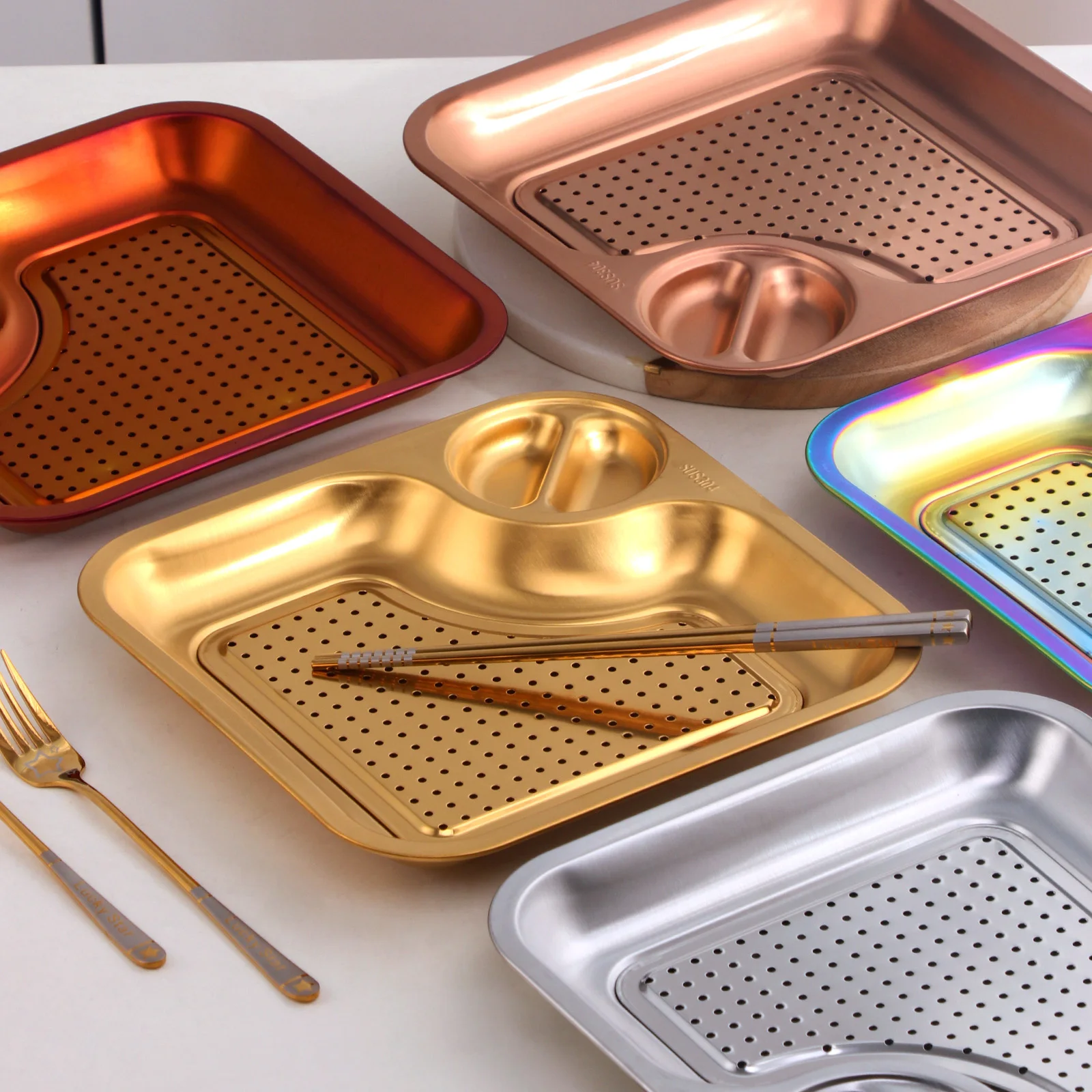 304 Stainless Steel Dinner Dumpling Plate High Quality Durable Creative Sauce Plate Easy Clean Fries Plate