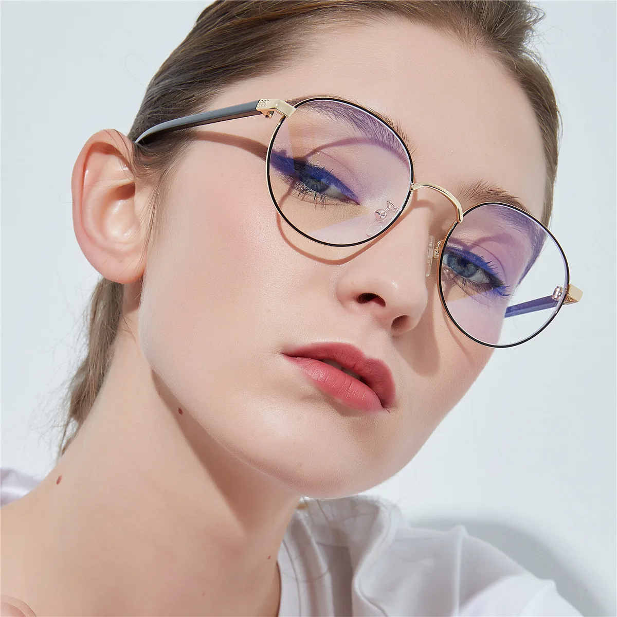 Oversized clear metal frame resin lens women eyeglasses lenses spectacle fashion optical frames eyeglass