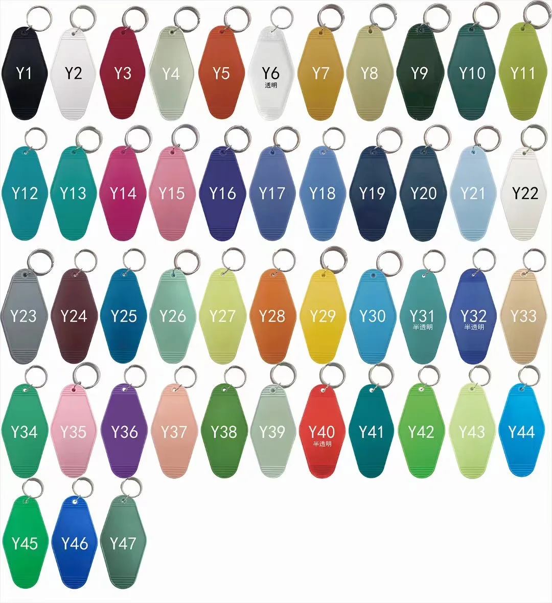 Custom Logo Promotional ABS Blank Plastic Retro Vintage Motel Hotel Room Keychain