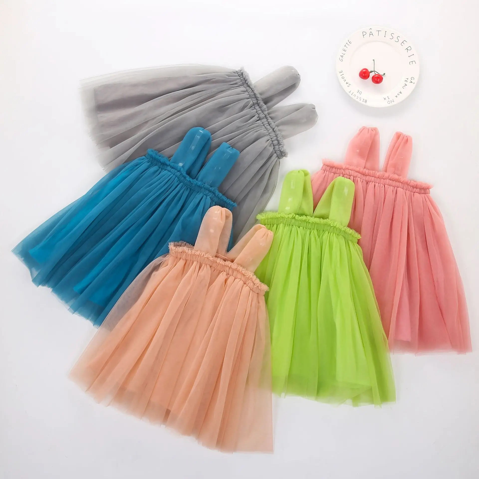 Summer Wholesale Children Birthday Party Frock 1 years Baby Girl Kids Thick Net Mesh Sleeveless Tutu Pompous Skirt Dresses