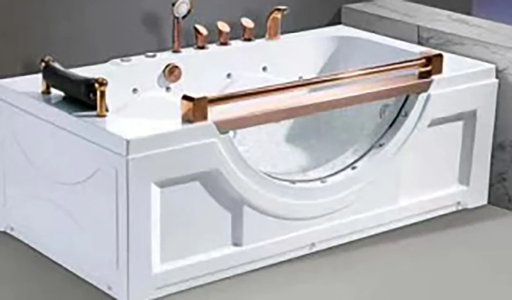 CLASIKAL Luxury independent soaking bathtub with armrest and control panel acrylic rectangular surfing massage bathtub