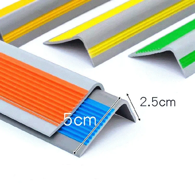 Anti slip PVC rubber stair nosing edge trim protective strip