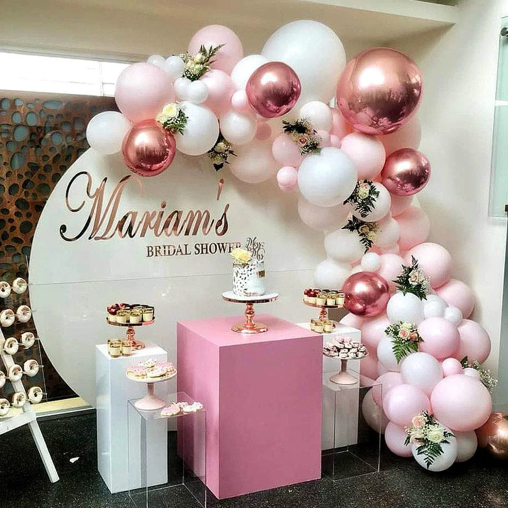New Pink Package Balloon Birthday Party Arrangement Macaron Color Balloon Chain Set