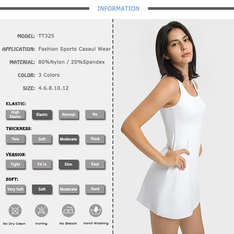 Custom Logo Sportswear Women Golf Sleeveless Dresses Ladies Skort Shorts 2 In 1 Tennis Workout Tank Top Skirt Dress