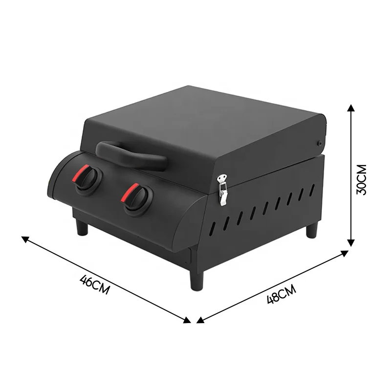 Многофункциональный Настольный газовый гриль 2 inox горелки BBQ Портативный Кемпинг пропан барбекю мини плоские грили Plancha