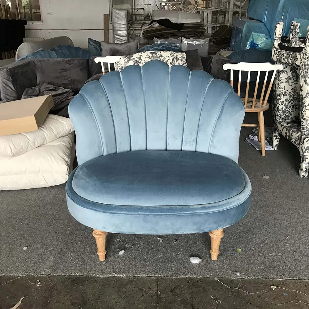 Modern Light Luxury Velvet Button Tufted Antique French Style Living Room Chair