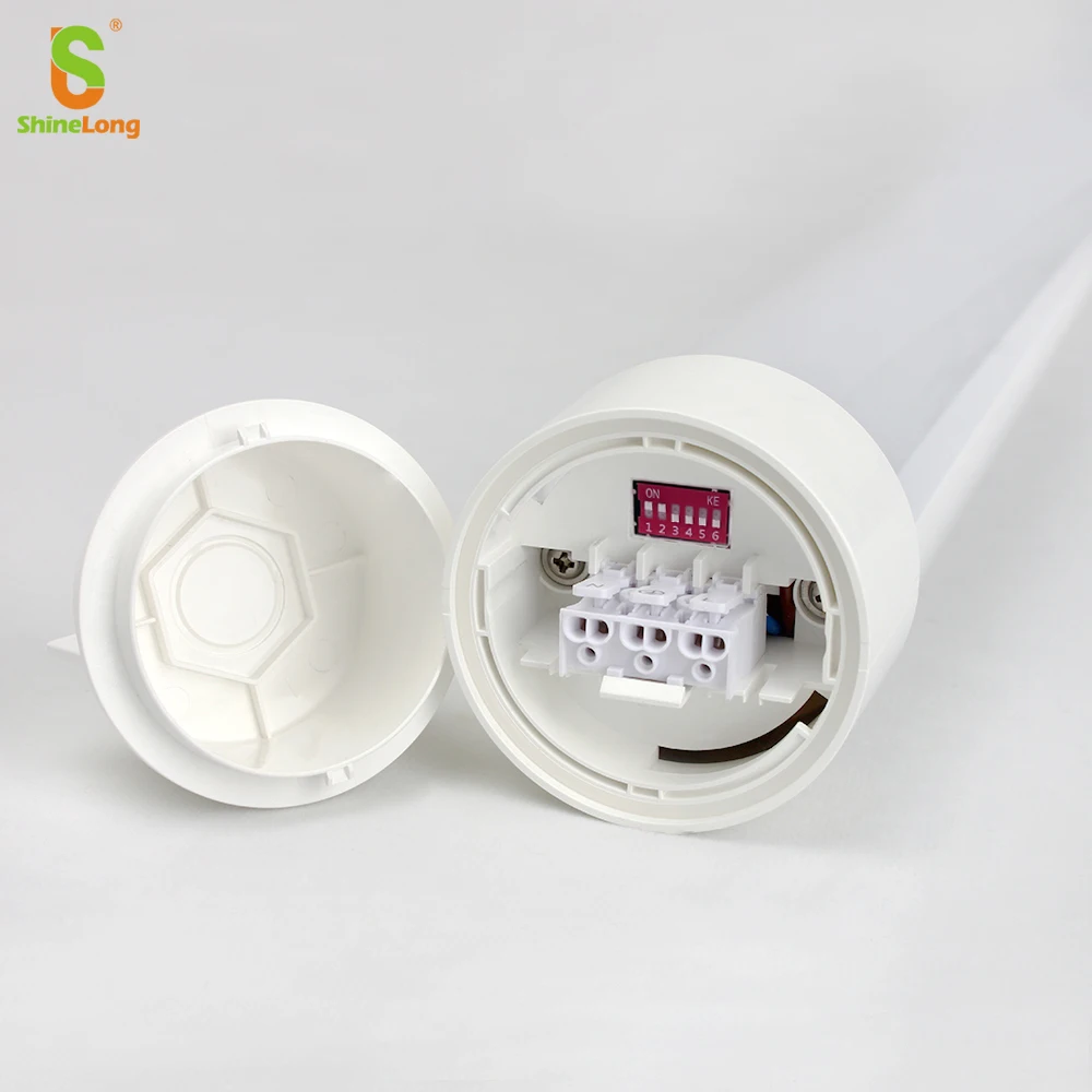 LED Triproof Tubular Microwave Sensor DIP Switch Power PC Housing Light Workshop Car Park LED Tube Light