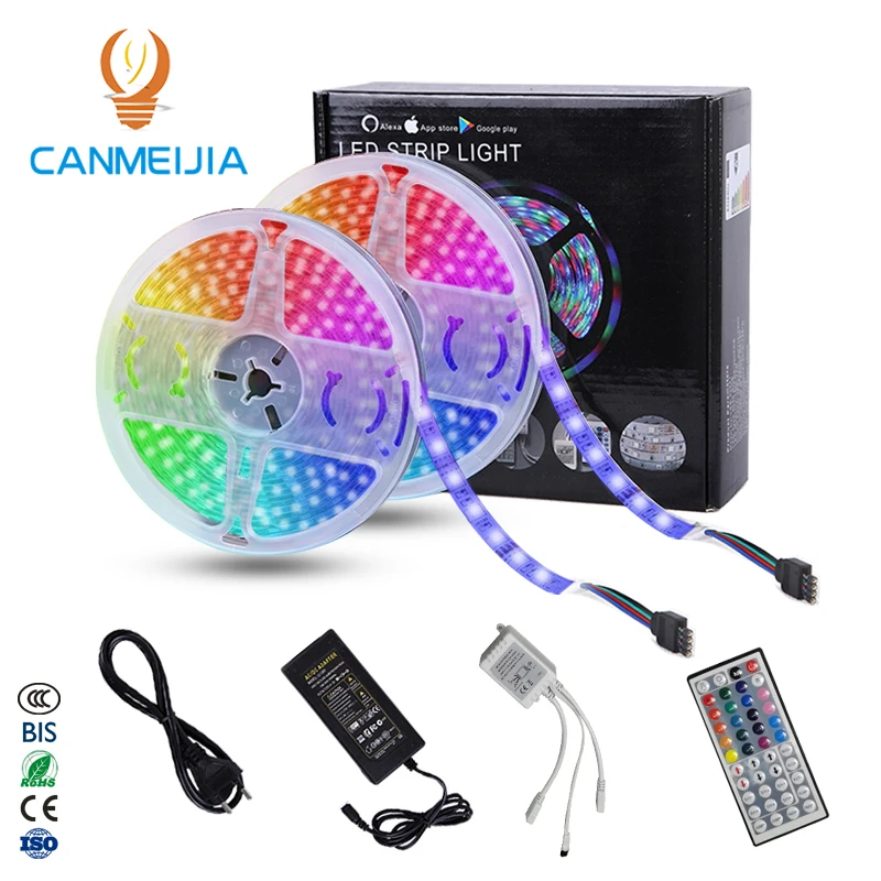 12V 2835 10 м изменяюща цвет Тира ламп Colores Wi-Fi полосы света водонепроницаемый Led светодиодные цветных (Rgb) светодиодных