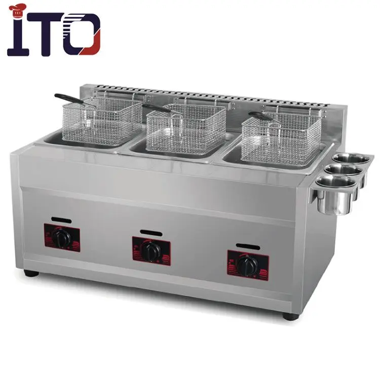 Commercial High Quality Tabletop Stainless Steel Gas Deep Fryer Machine